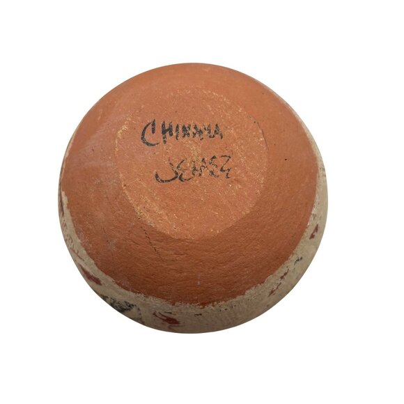 VTG Handcrafted Jemez Pueblo Pottery Bowl Geometric Pattern Signed Chinana READ - Picture 6 of 10